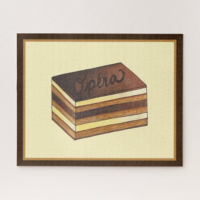Quebra-cabeça Opéra Cake French Paistry Patisserie Dessert Comid (Horizontal)