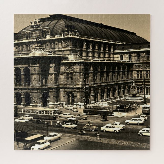 Quebra-cabeça Ópera Staatsoper Viena Áustria Vintage (Horizontal)