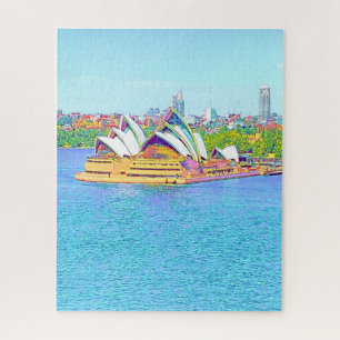 Quebra-cabeça Ópera Sydney Harbor, vista de água Jigsaw Puzzl