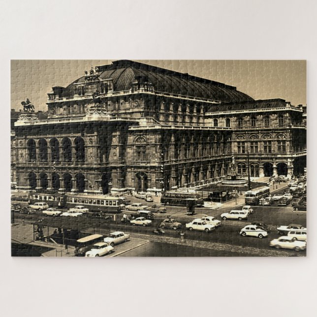 Quebra-cabeça Ópera Vintage Áustria Viena Staatsoper (Horizontal)