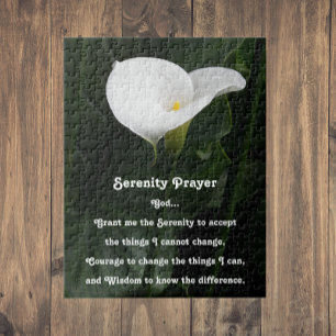 Quebra-cabeça Oração de Serenidade Inspiradora Calla Lily Floral
