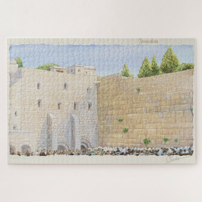 Quebra-cabeça Oração, Muro Ocidental KOTEL Jerusalém Antiga Cida (Horizontal)