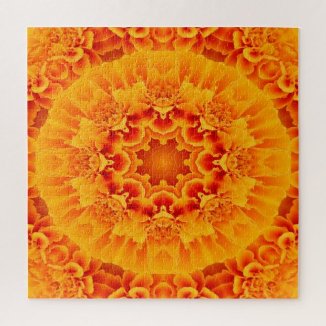 Quebra-cabeça Orange Marigold Mandala (Vertical)
