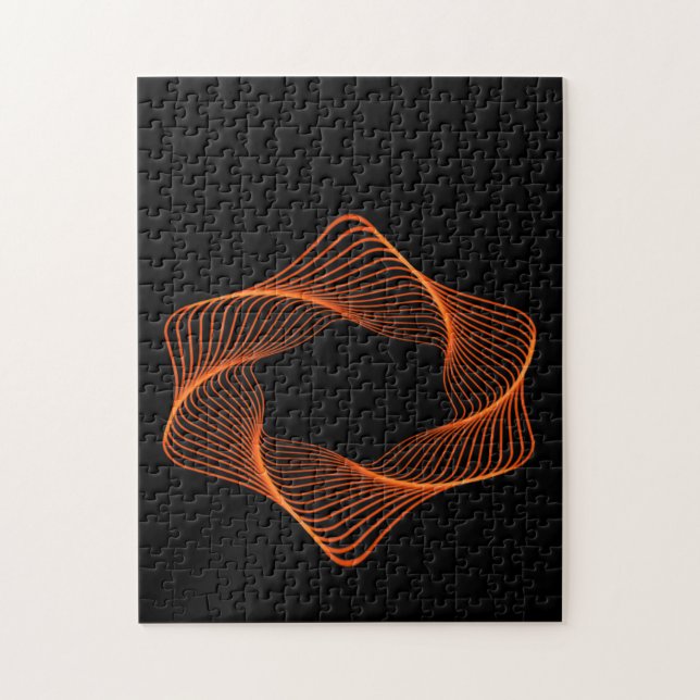 Quebra-cabeça Orange Wire Frame Torus Object (Vertical)