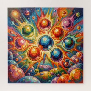 Quebra-cabeça Orbes Abstratos Vibrantes Fluido Radiante