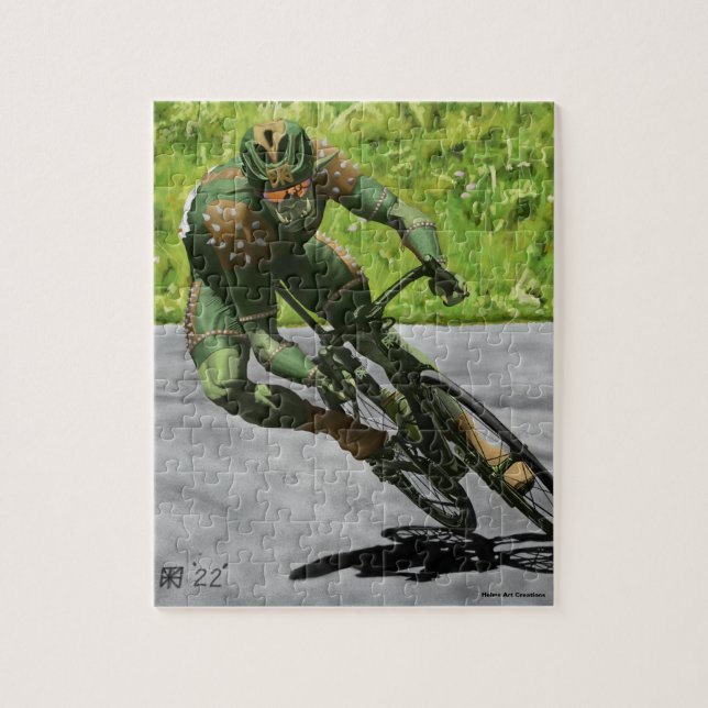 Quebra-cabeça Orc Cyclist Bike Racing Small Fantasy Art Quebra-c (Vertical)