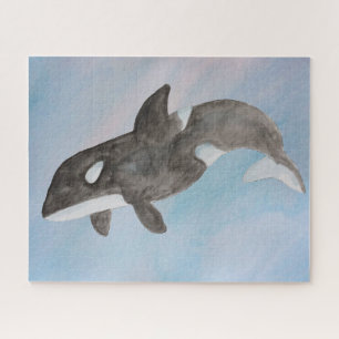 Quebra-cabeça Orca, Baleia Assassina do Oceano Aquarela