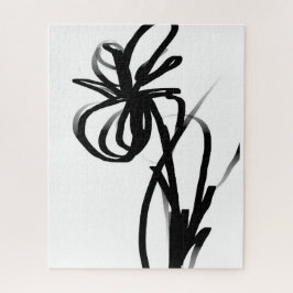 Quebra-cabeça Orchid Blanc: Abstrato branco e preto