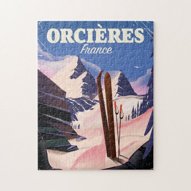 Quebra-cabeça ORCIÈRES france ski poster (Vertical)