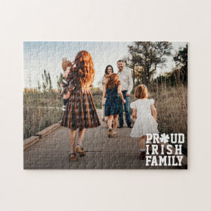 Quebra-cabeça Orgulhosa Família Irlandesa Trevo da Sorte Foto Ji