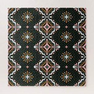 Quebra-cabeça Oriental Damask: Mosaico Vintage Talavera.