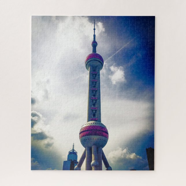 Quebra-cabeça Oriental Pearl Tower - Xangai China - 16 x 20 pole (Vertical)
