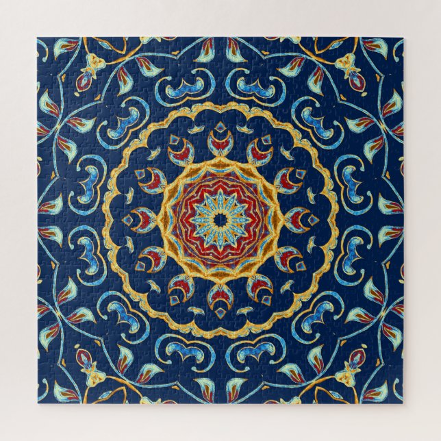 Quebra-cabeça Oriental Watercolor Floral Mandala (Vertical)