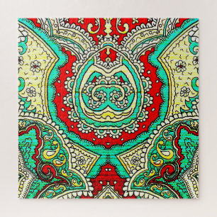 Quebra-cabeça Ornamento arabesco neon: estilo 80.