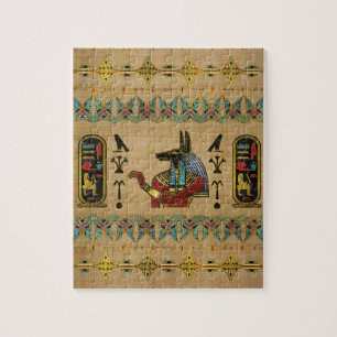 Quebra-cabeça Ornamento de Anubis do egípcio no papiro