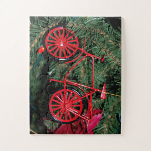 Quebra-cabeça Ornamento de Bicicleta em uma Árvore de Natal