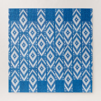 Quebra-cabeça ornamento étnico em têxteis de linho natural