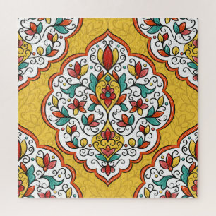 Quebra-cabeça Ornamento Floral: Motifs Turcos Indianos.