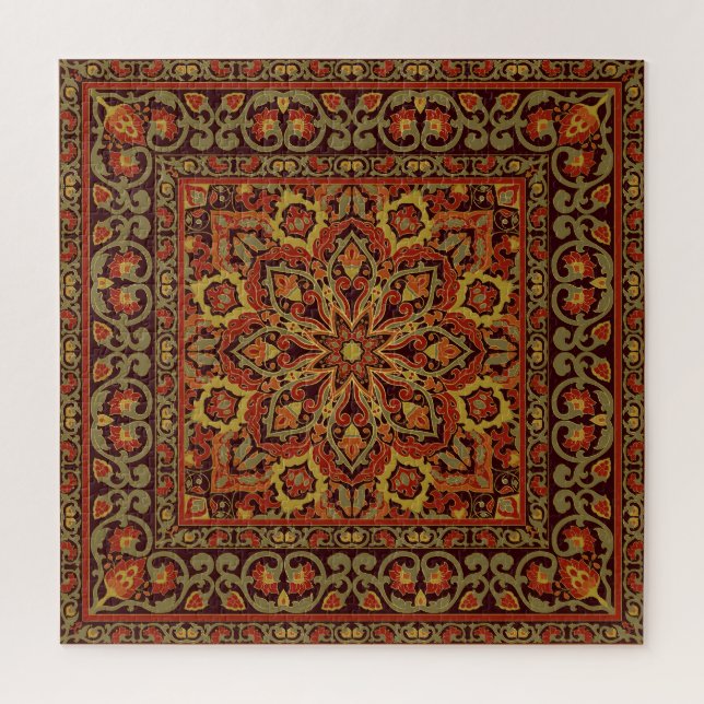 Quebra-cabeça Ornamento floral oriental com padrão de moldura (Vertical)