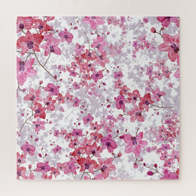 Quebra-cabeça Orquídea: beleza vermelha singular. (Vertical)