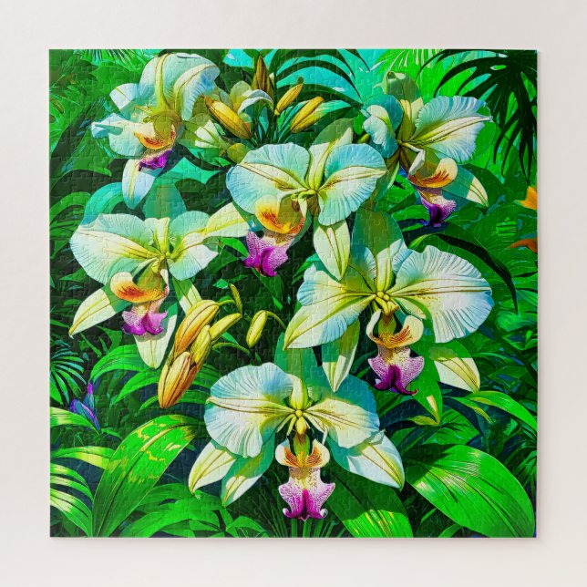 Quebra-cabeça Orquídea tropical vibrante (Vertical)