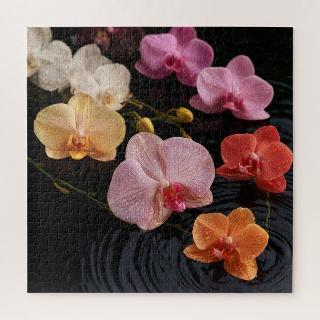 Quebra-cabeça Orquídeas na Água Parada (Vertical)