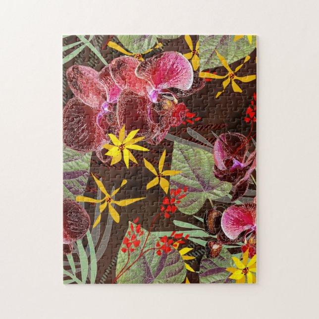 Quebra-cabeça Orquídeas vermelhas. (Vertical)