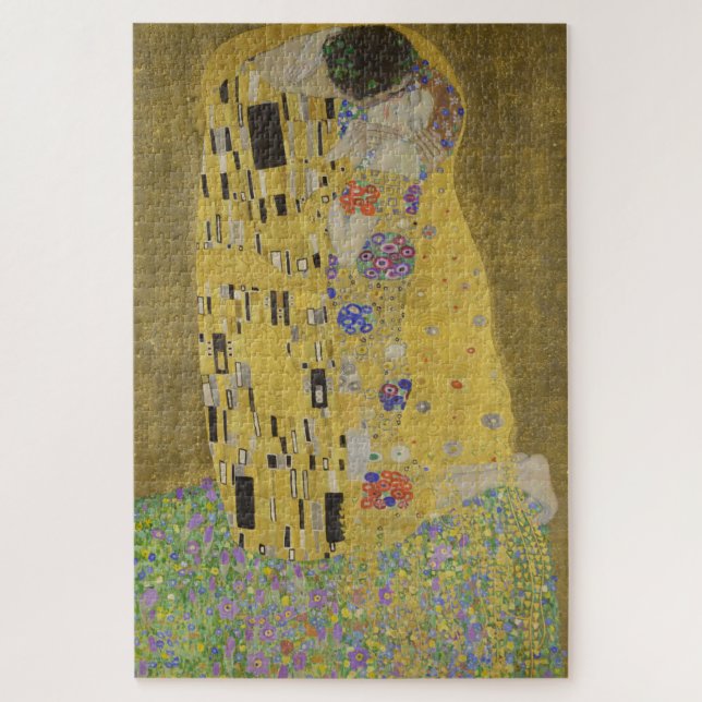 Quebra-cabeça Os Amantes Abraço Beijando de Gustav Klimt (Vertical)