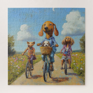 Quebra-cabeça Os Amigos Fofos estão fora de Ciclismo