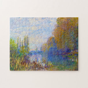 Quebra-cabeça Os Bancos do Sena no outono Claude Monet art