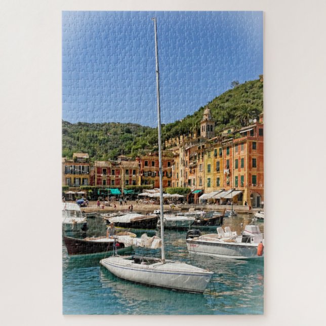 Quebra-cabeça Os Barcos de Portofino, Itália - 20 x 30 polegadas (Vertical)
