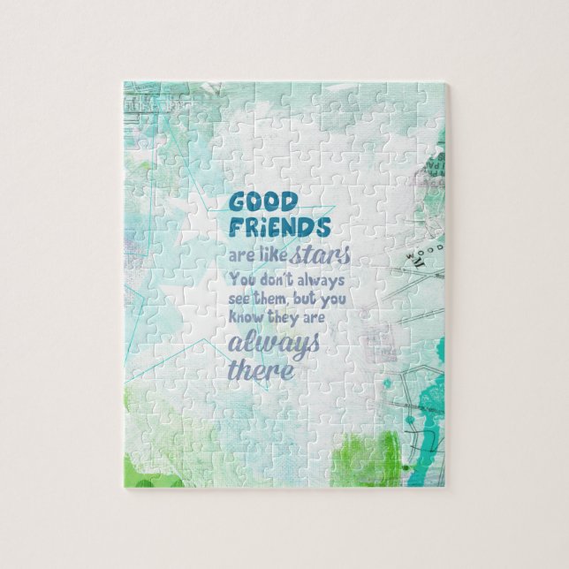 Quebra-cabeça Os bons amigos são como estrelas (Vertical)