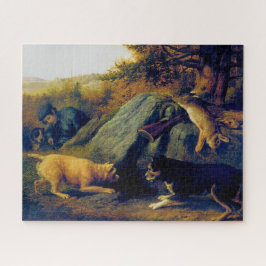 Quebra-cabeça Os Caçadores de Coelhos Thomas Hewes Hinckley 1850