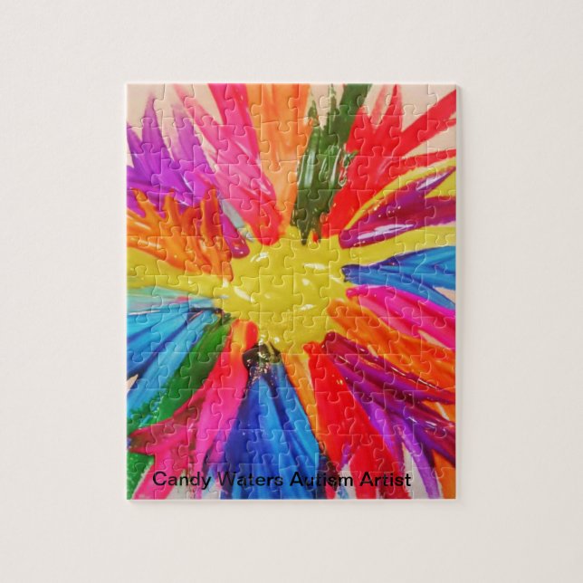 Quebra-cabeça Os doces molham o artista do autismo (Vertical)
