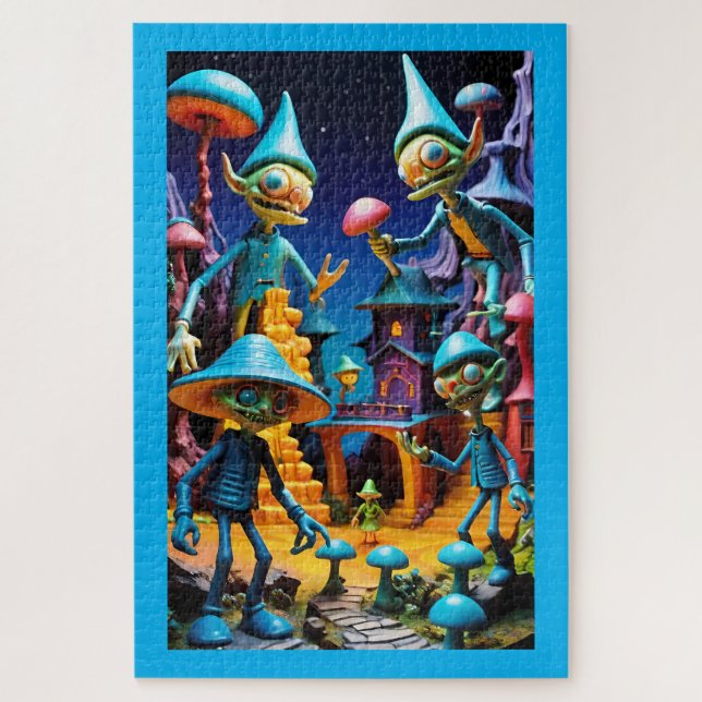 Quebra-cabeça Os Duendes de Groll-Town - Arte Fantástica de Ken  (Vertical)