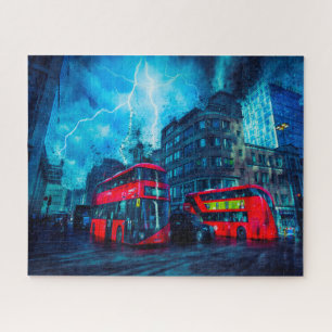 Quebra-cabeça Os Famosos Ônibus Vermelhos de Londres.