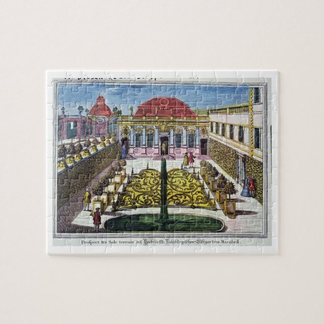 Quebra-cabeça Os jardins do parque do mirabelle, Salzburg, Austr (Horizontal)