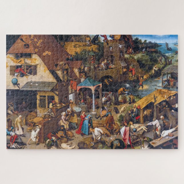 Quebra-cabeça Os Provérbios Neerlandeses | Pieter Bruegel, o Vel (Horizontal)