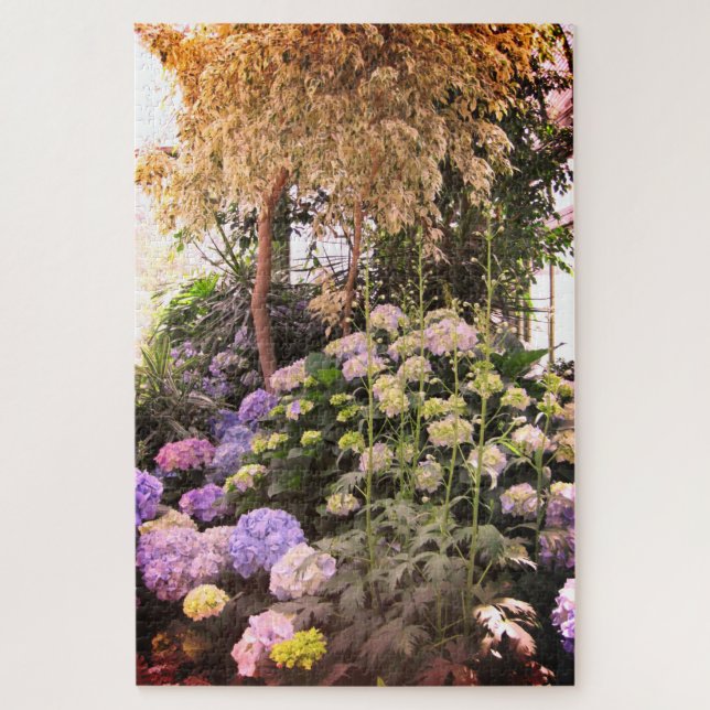 Quebra-cabeça Ótima Hydrangea Garden Relaxando Autoatendimento (Vertical)