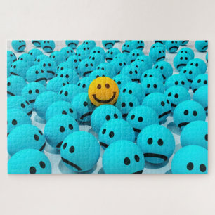 Quebra-cabeça Otimista - Não se preocupe - Seja feliz - sorria