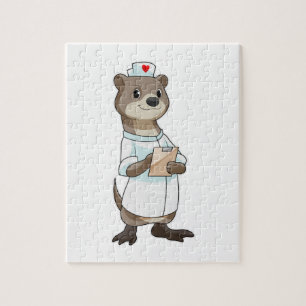 Quebra-cabeça Otter como Enfermeira com Coração
