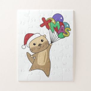 Quebra-cabeça Otter Natal Neve Animais de inverno Otter