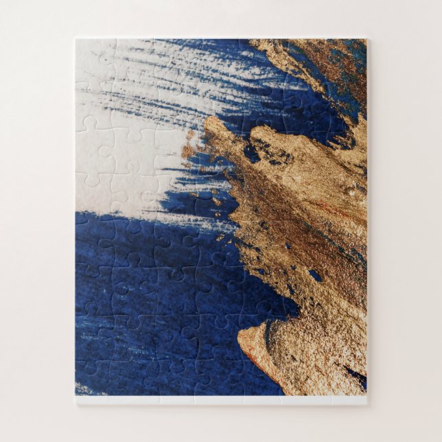 Quebra-cabeça Ouro à Meia-Noite: Elegância Abstrata (Vertical)
