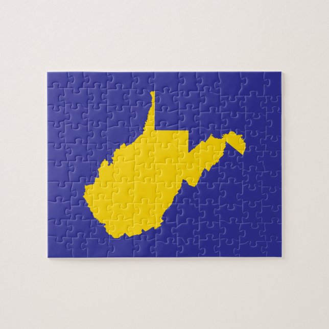 Quebra-cabeça Ouro e Azul da Virgínia Ocidental (Horizontal)