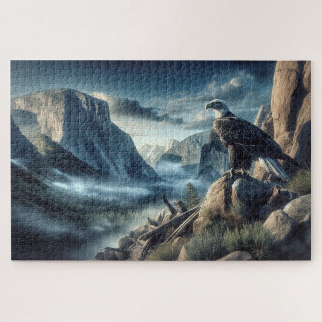 Quebra-cabeça Ouro Eagle Lookout, realista, pico rochoso (Horizontal)