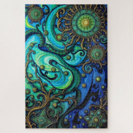 Quebra-cabeça Ouro Floral Elegance