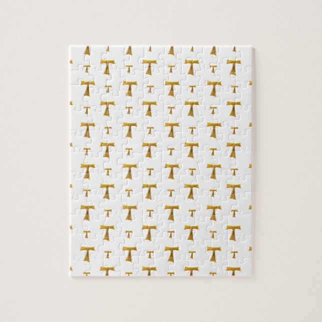 Quebra-cabeça Ouro Franciscan Tau Cross (Vertical)