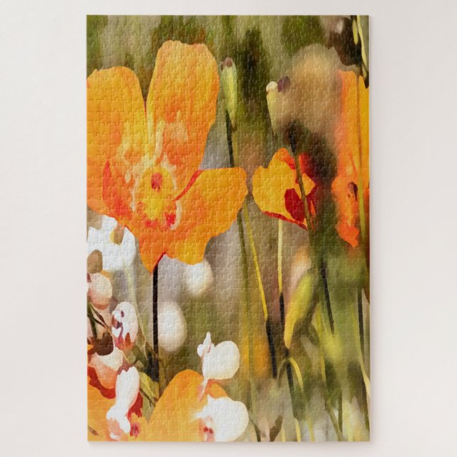 Quebra-cabeça Ouro Laranja California - Papoila-acrílica (Vertical)