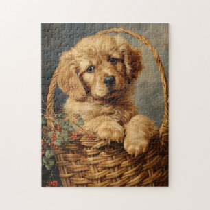 Quebra-cabeça Ouro Retriever Puppy em um soquete