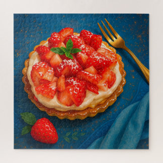 Quebra-cabeça "Ouro Strawberry Tart - Elegante Dessert Quebra-ca